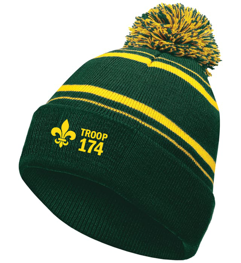 Striped Pom Beanie - Troop 174