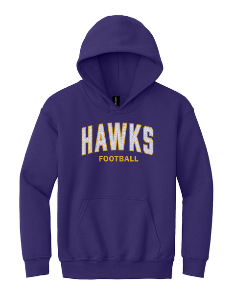Youth Vintage-Style Hoodie - Hawks Football