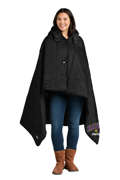 Eddie Bauer® Embroidered Puffy Blanket Poncho- Hawks Football