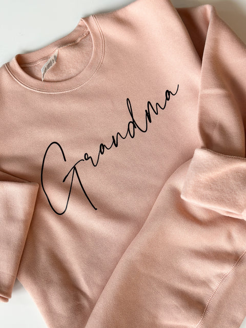 Grandma, Nana, Custom Text Relaxed Fit Crewneck Sweatshirt