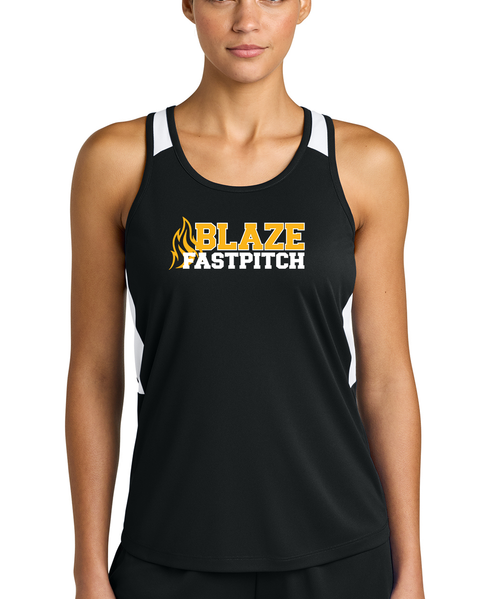 Women's Performance Tank - Black Blaze Softball