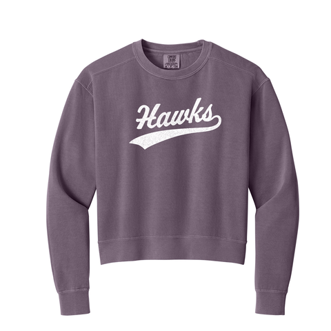 Women's Mid-Length Sweatshirt - Hawks Script