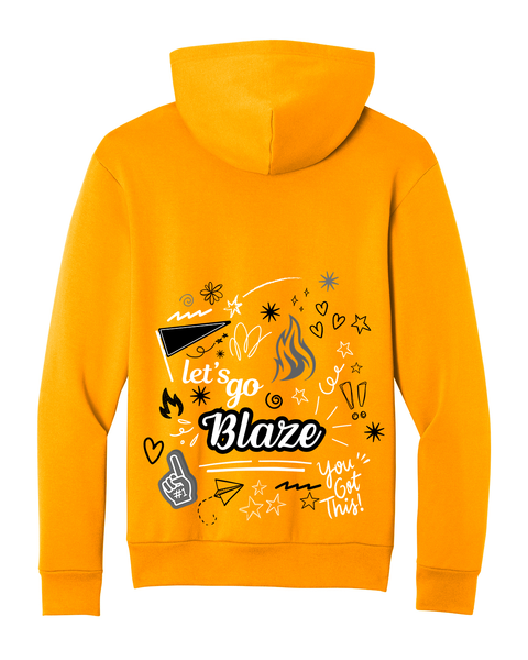 Blaze Doodles Gold Youth Lightweight Hoodie