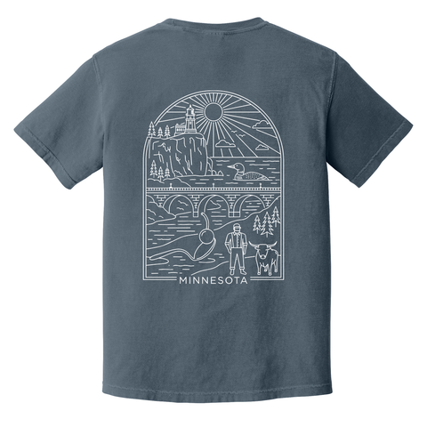 Minnesota Icons Line Art Comfort Colors Garment-Dyed Tee