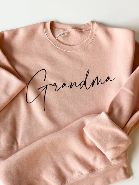 Grandma, Nana, Custom Text Relaxed Fit Crewneck Sweatshirt