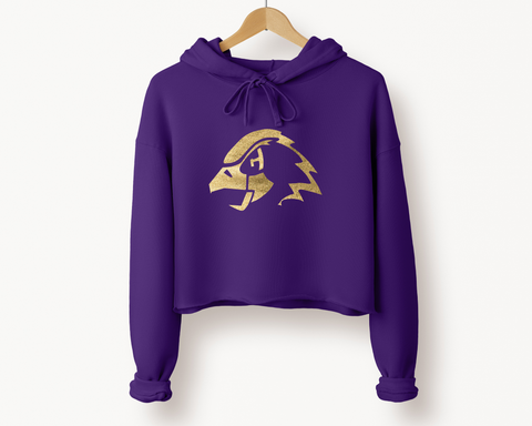 Hawks Metallic Gold Women's Cropped Hoodie