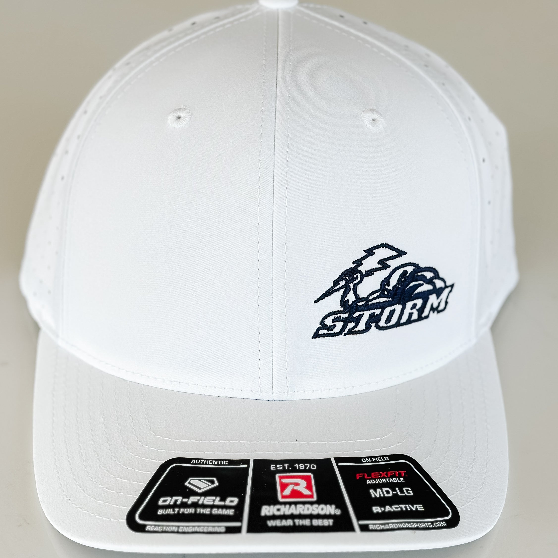 Storm Logo White Richardson Performance Hat – Biography Apparel