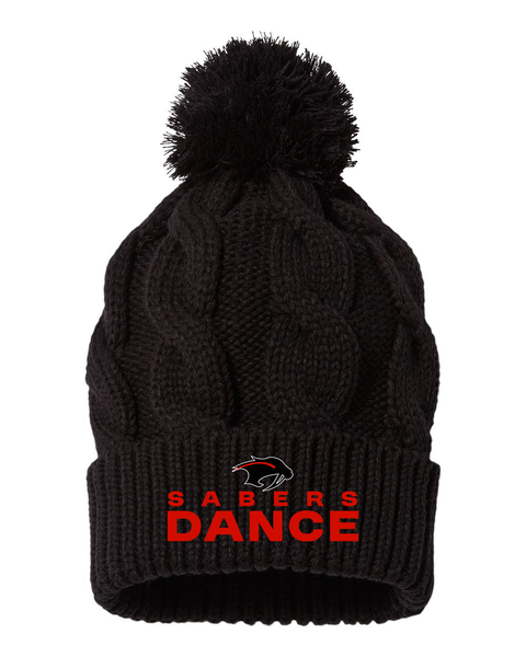 Shakopee Sabers Dance Black Knit Pom Hat