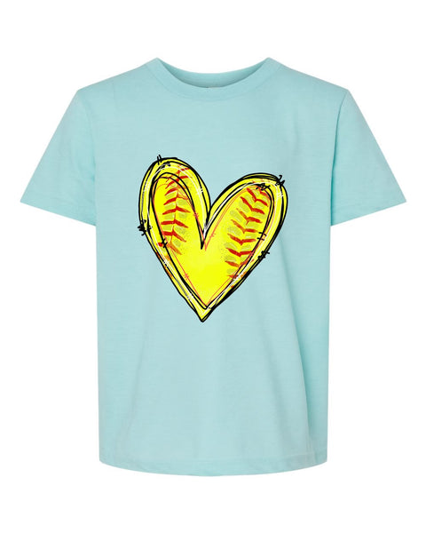 Softball Heart Youth T-Shirt