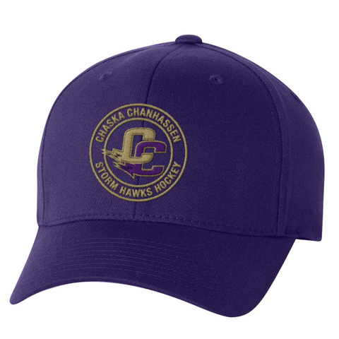FlexFit 6277 Fitted Cap - CCHA Hockey Embroidered - Purple