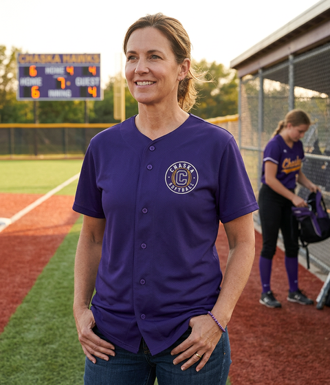 Fan & Coach Custom Button-Up Jersey - Chaska Softball