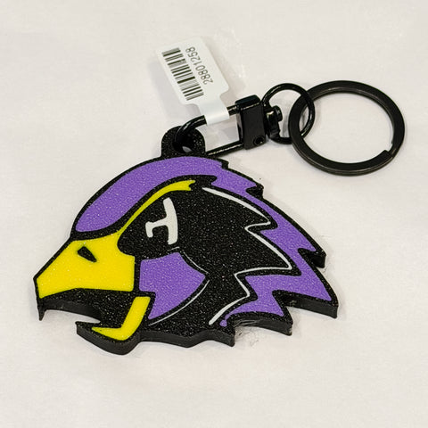 Hawks Logo Keychain Bag Tag - 2.5" on swivel keyring