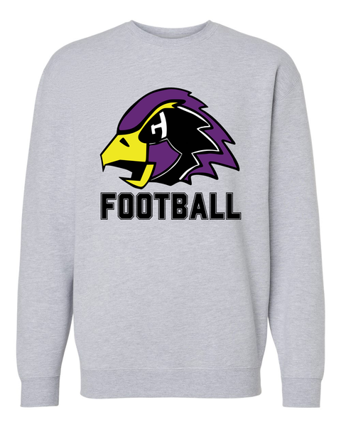 Chaska Hawks Football Heavyweight Crewneck Sweatshirt - Gray