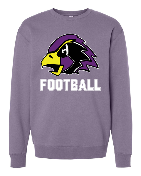 Chaska Hawks Football Heavyweight Crewneck Sweatshirt - Plum