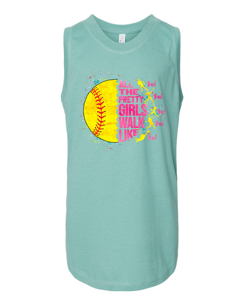 Softball All the Pretty Girls Youth Tank Top