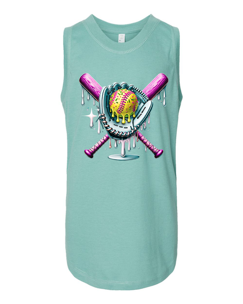 Softball Drip Youth Tank Top