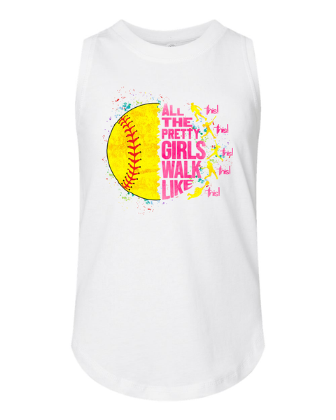 Softball All the Pretty Girls Youth Tank Top