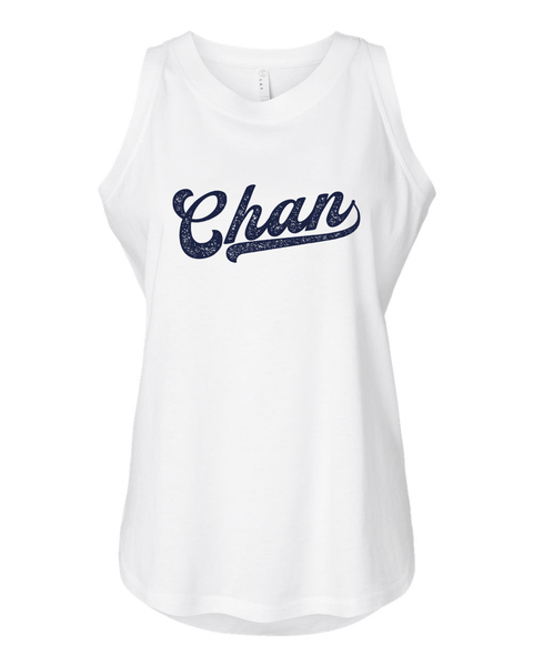 Chan Baseball Font Tank - Womens & Girls Relaxed Fit Jersey Tank