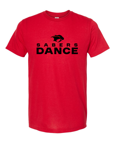 Shakopee Sabers Dance Ultra-Soft Red Tee - Adult & Youth