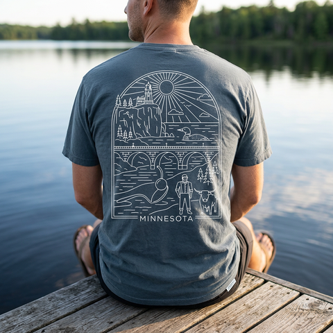 Minnesota Icons Line Art Comfort Colors Garment-Dyed Tee