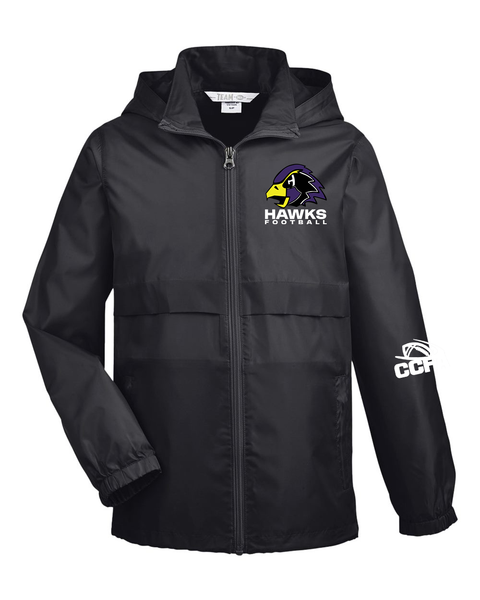 CCFA Hawks Youth Lightweight, Water-Resistant Hooded Jacket