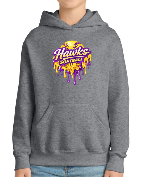 Hawks Softball Drip Youth Hoodie