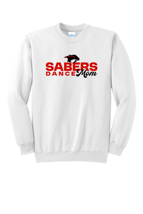 Shakopee Sabers Dance Mom White Crewneck Sweatshirt
