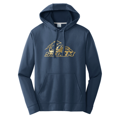 Storm Metallic Gold Navy Performance Hoodie - Youth & Adult Sizes