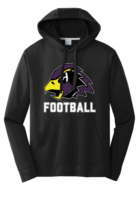 Chaska Hawks Football Black Performance Hoodie - Youth & Adult Sizes
