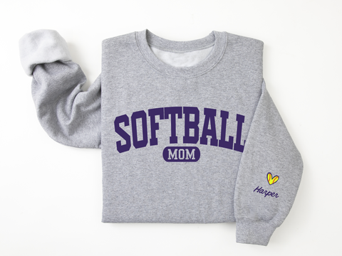 Softball Mom or Dad Ultra Soft Crewneck Sweatshirt - Customizable