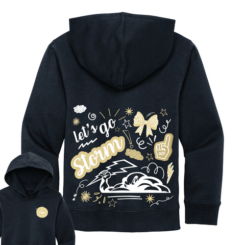 Storm Doodles Navy Youth Hoodie