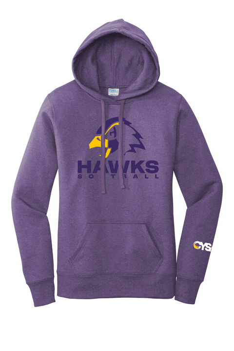 Chaska Hawks Softball Adult Heather Purple Hoodie