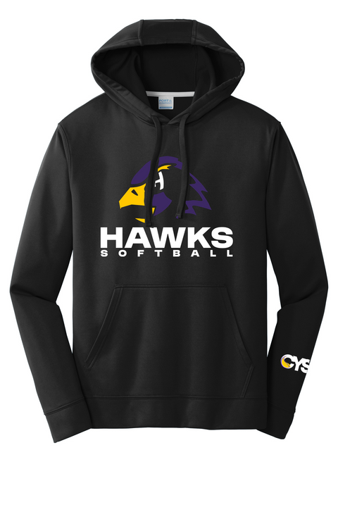 Chaska Hawks Softball Black Performance Hoodie - Youth & Adult Sizes