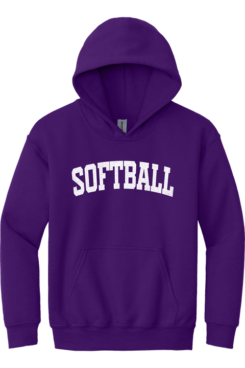 Chaska Hawks Softball Arch Purple Hoodie, Youth-Adult Sizing