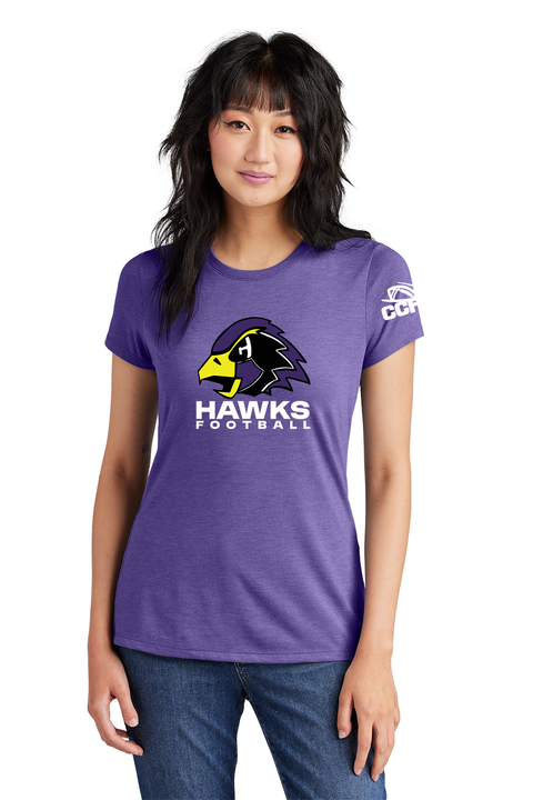CCFA Hawks Football Ultra-Soft Tee - Women's Cut