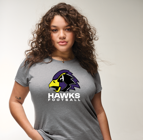 CCFA Hawks Football Ultra-Soft Tee - Women's Cut
