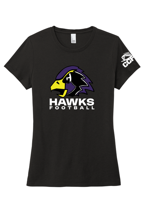 CCFA Hawks Football Ultra-Soft Tee - Women's Cut