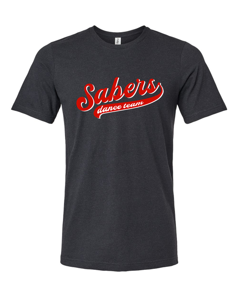 Shakopee Sabers Dance Team Script Ultra-Soft Black Tee - Adult & Youth