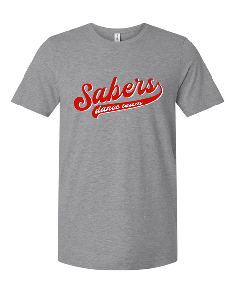 Shakopee Sabers Dance Team Script Ultra-Soft Grey Tee - Adult & Youth