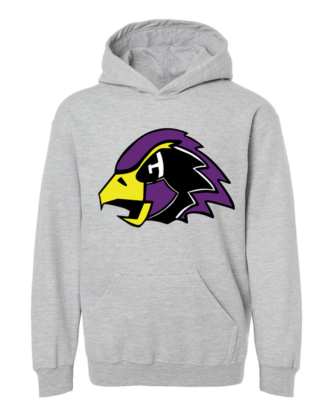 Chaska Hawks Youth Hoodie, Athletic Gray