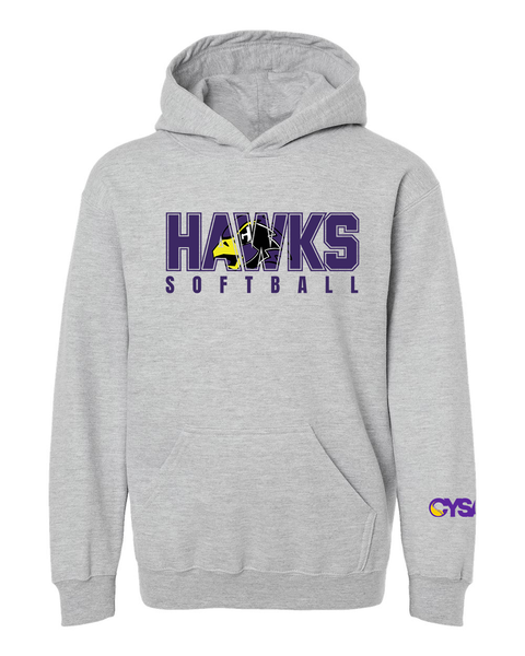 Chaska Hawks Softball Inset Logo Youth and Adult Hoodie