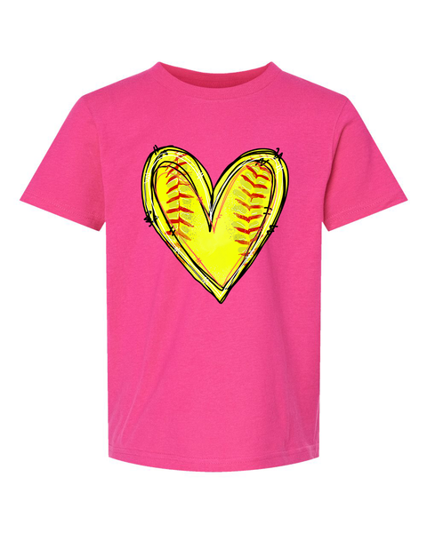 Softball Heart Youth T-Shirt