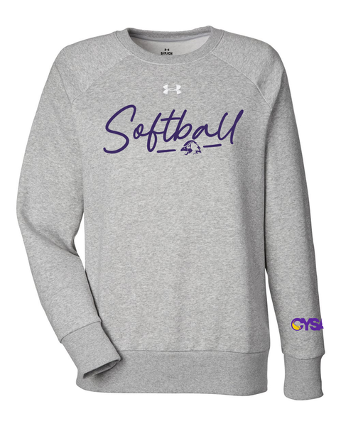 Chaska Hawks Softball Script Under Armour Women's Fleece Crewneck