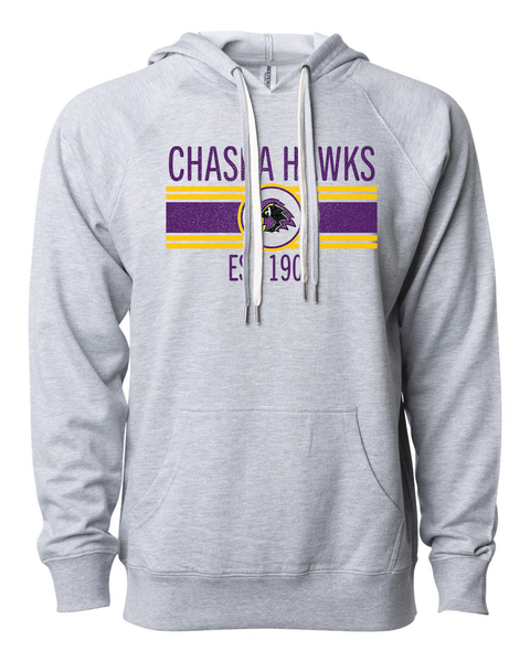 Chaska Hawks Vintage Distressed Lightweight Hoodie - 1905