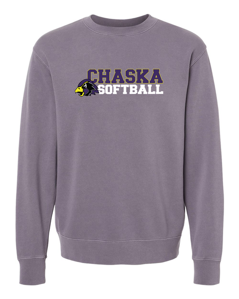 Pigment-Dyed Unisex Sweatshirt - Chaska Hawks Softball