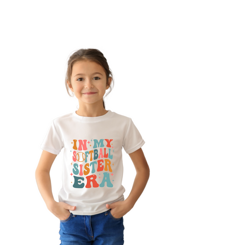 In My Softball SISTER Era T-Shirt Youth