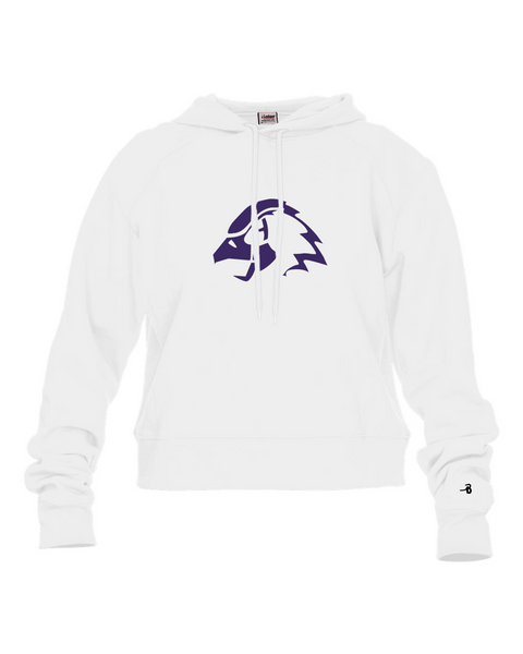 Hawks Women's Fit Hoodie with Purple Logo