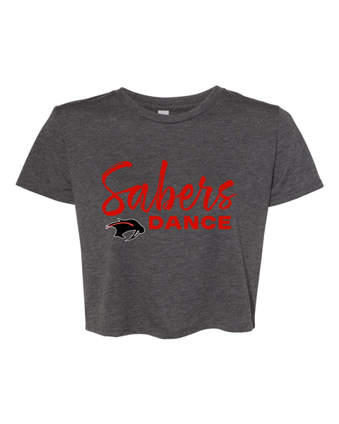 Shakopee Sabers Dance Script Flowy Crop Tee