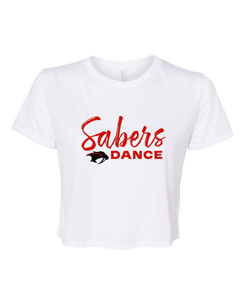 Shakopee Sabers Dance Script Flowy Crop Tee