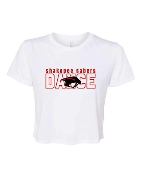 Shakopee Sabers Dance Outline Flowy Crop Tee